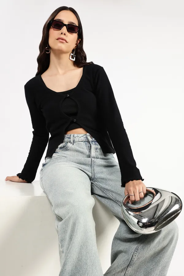Black_Cotton_Cutout_Knit_Top_For_Women