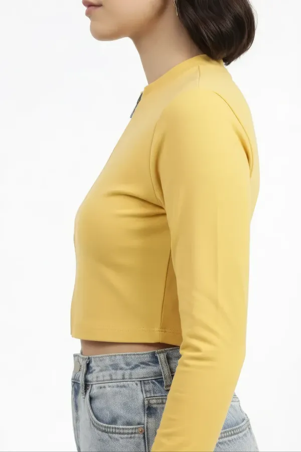 Yellow_Zipper_Crop_Top