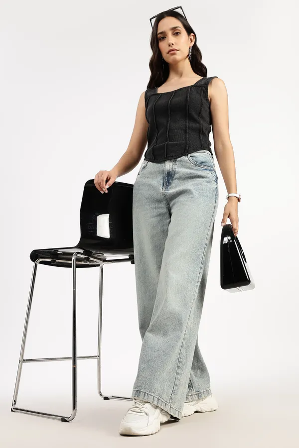 Black_Cotton_Textured_Corset_Top_For_Women