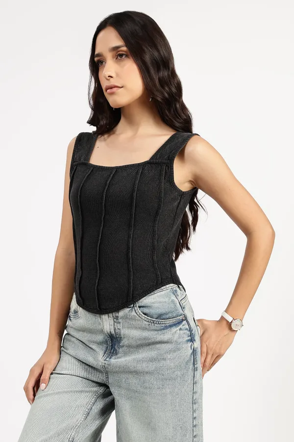 Black_Cotton_Textured_Corset_Top_For_Women