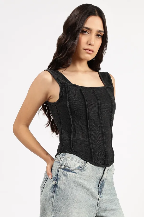 Black_Cotton_Textured_Corset_Top_For_Women