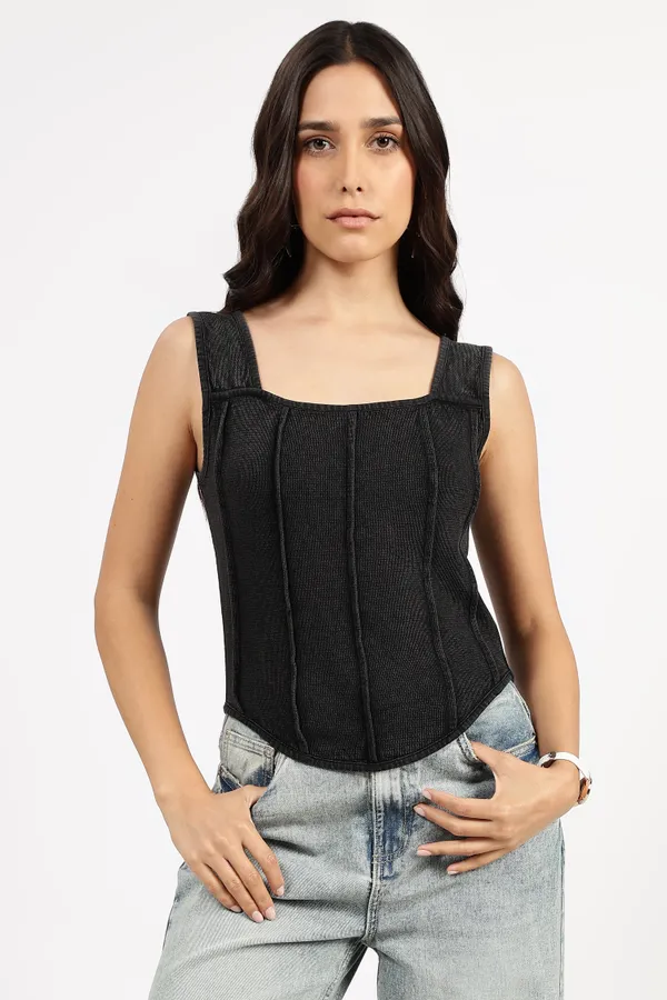 Black_Cotton_Textured_Corset_Top_For_Women