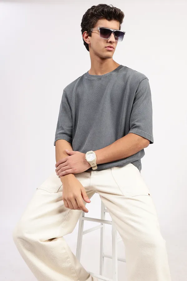 Grey_Cotton_Textured_Faded_T-Shirt_For_Men_-_Oversized_Fit