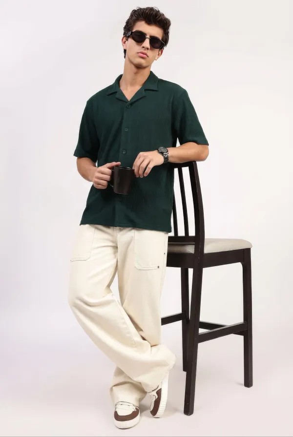 Green_Cotton_Emerald_Shirt_For_Men_-_Oversized_Fit