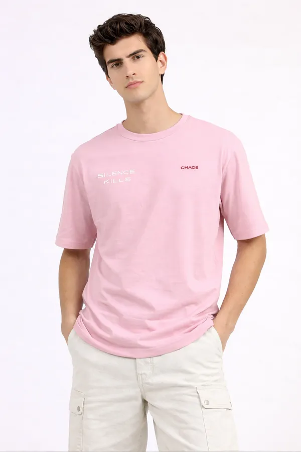 Pink_Cotton_Printed_T-Shirt_For_Unisex_-_Oversized_Fit