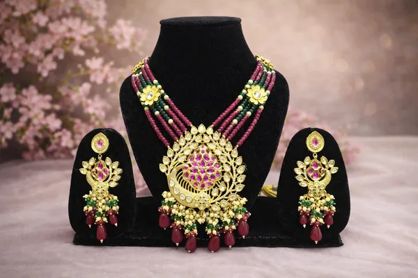 Golden_Copper_Alloy_With_Premium_Quality_Kundan_Polki_Set_With_Earrings_For_Women