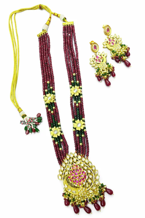 Golden_Copper_Alloy_With_Premium_Quality_Kundan_Polki_Set_With_Earrings_For_Women