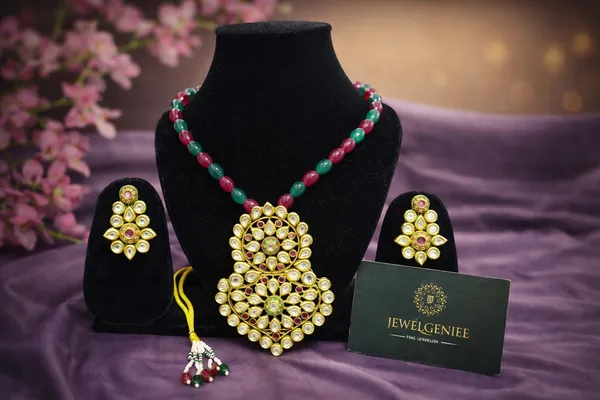 Golden_Copper_Alloy_With_Premium_Quality_Kundan_Polki_Set_With_Earrings_For_Women