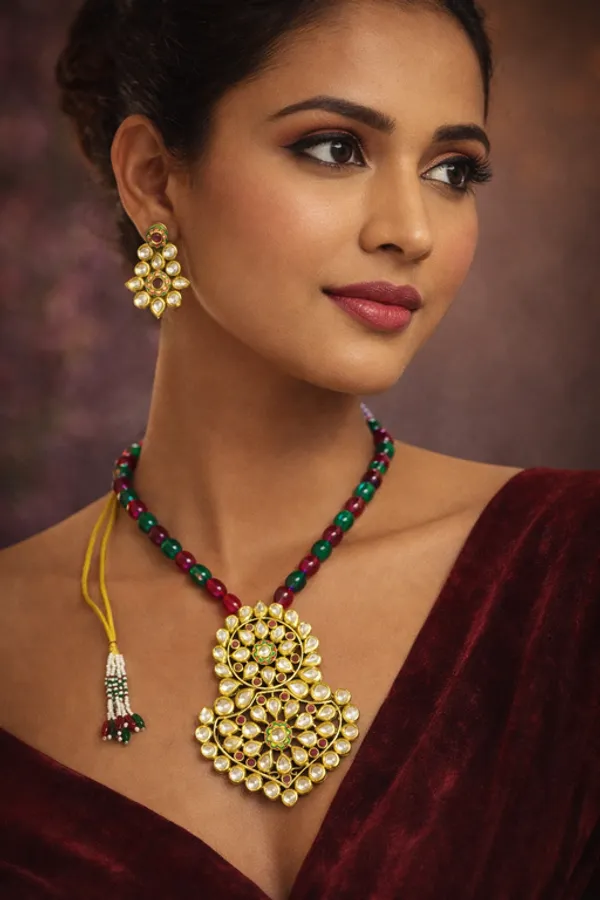 Golden_Copper_Alloy_With_Premium_Quality_Kundan_Polki_Set_With_Earrings_For_Women