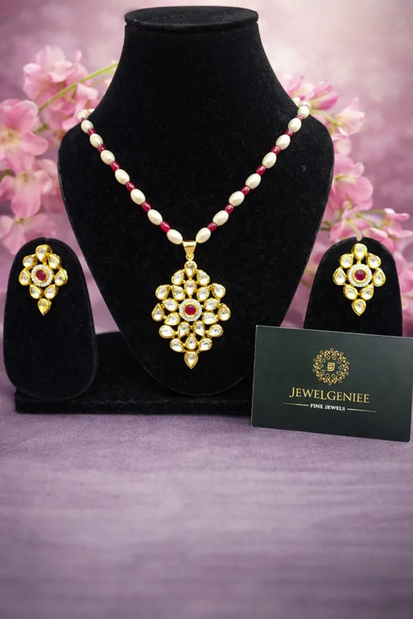 Golden_Copper_Alloy_With_Premium_Quality_Kundan_Polki_Set_With_Earrings_For_Women