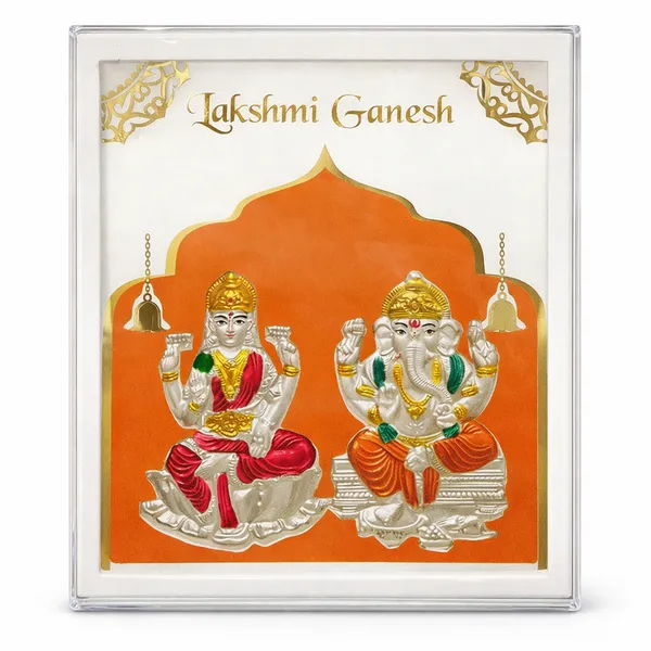 Silver_Lakshmi_Ganesh_Idol_Frame_with_Gold_Accents