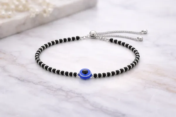 Silver_925_Black_Beads_Bracelet_For_Women