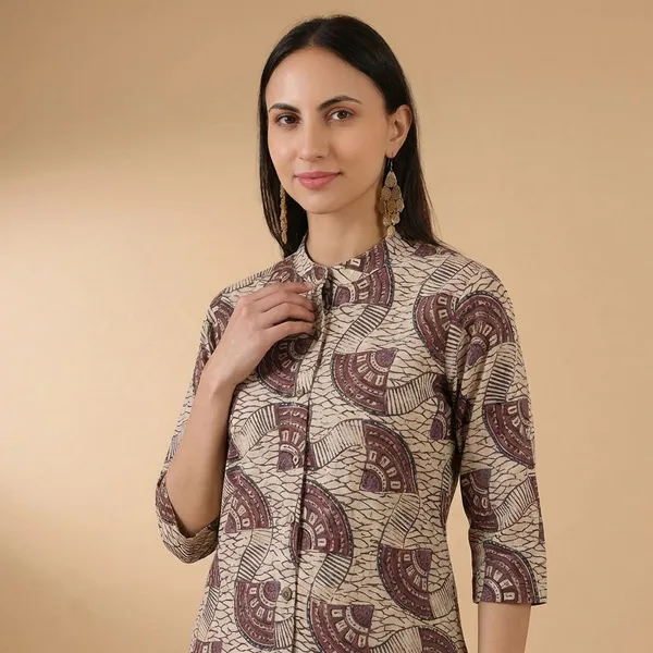Cream_And_Brown_Cotton_Premium_Co-ord_Set_For_Women