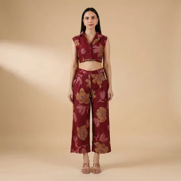 Red_Rayon_Premium_Co-Ord_Set_For_Women