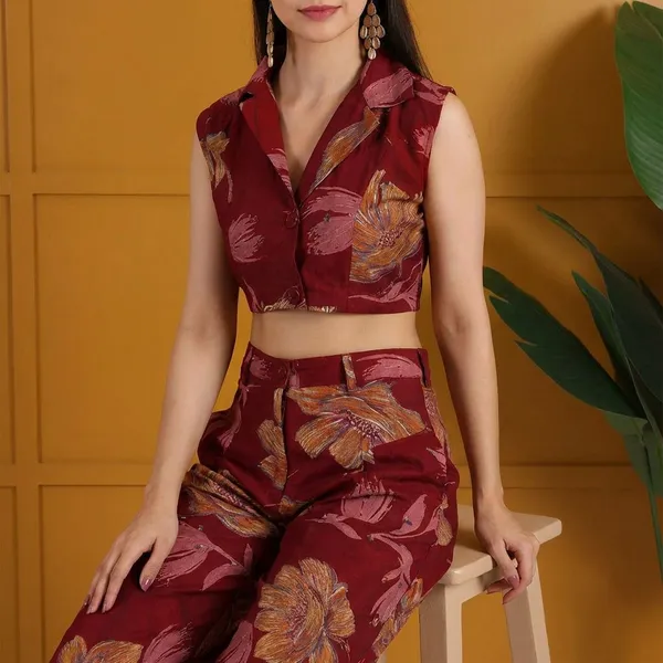 Red_Rayon_Premium_Co-Ord_Set_For_Women