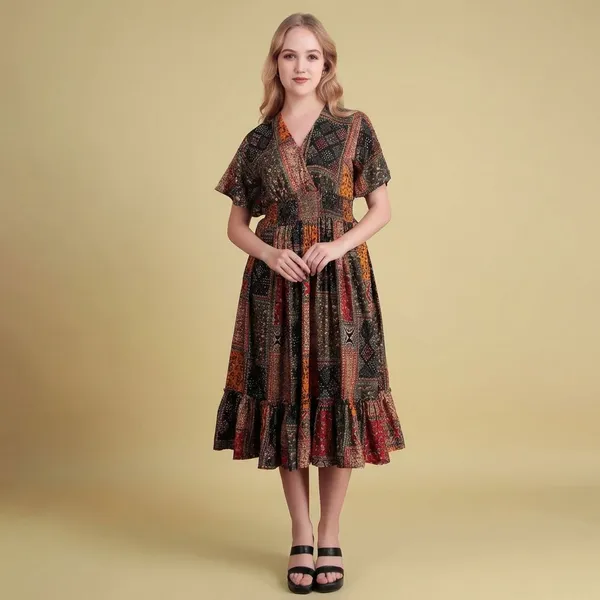 Multi_Rayon_Premium_Midi_Dress_For_Women