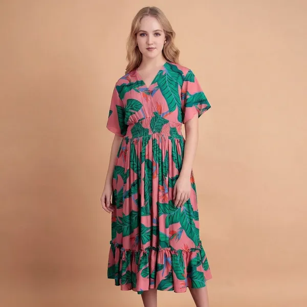 Pink_And_Green_Rayon_Premium_Midi_Dress_For_Women