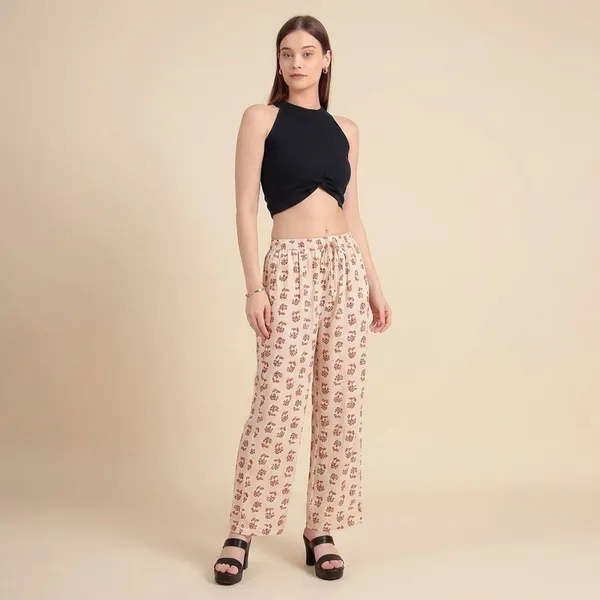 Peach_Cotton_Premium_Pants_For_Women