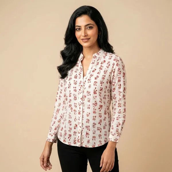 Off_White_Rayon_Premium_Shirt_For_Women