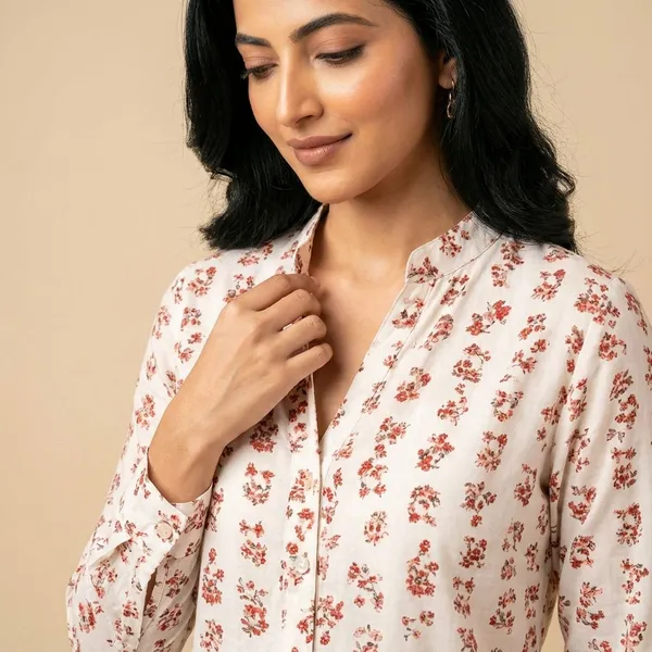 Off_White_Rayon_Premium_Shirt_For_Women