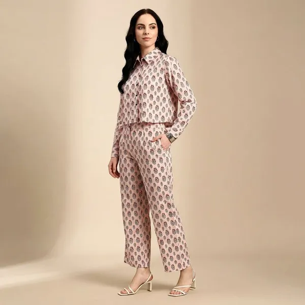 Multui_Rayon_With_Gold_Foil_Premium_Co-Ord_Set_For_Women