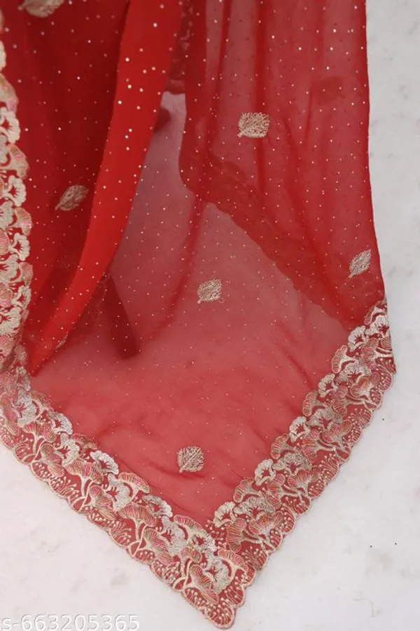 Red_Embroidered_Party_Wear_Shimmer_Saree_With_Blouse_For_Women