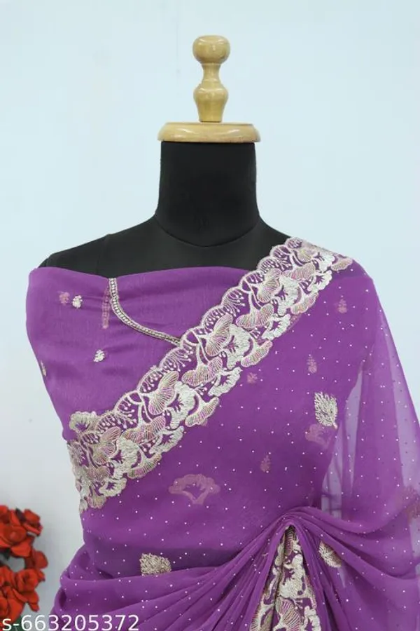 Purple_Embroidered_Party_Wear_Shimmer_Saree_With_Blouse_For_Women