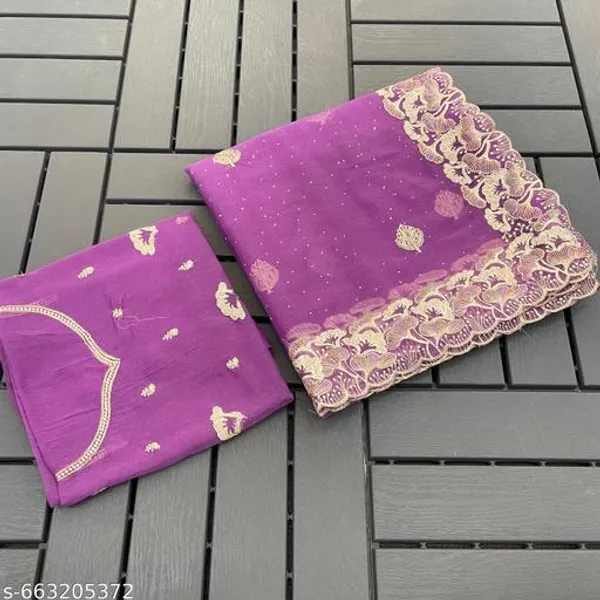 Purple_Embroidered_Party_Wear_Shimmer_Saree_With_Blouse_For_Women