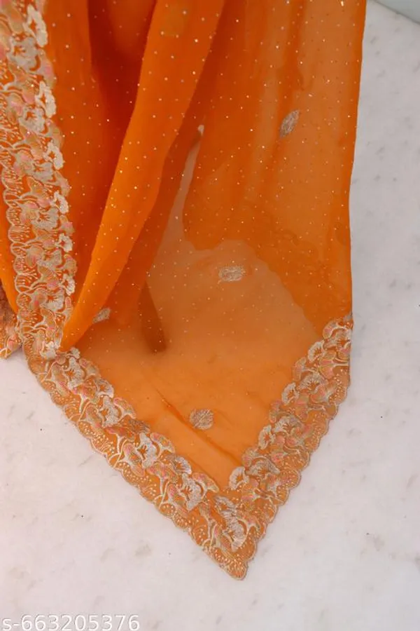 Orange_Embroidered_Party_Wear_Shimmer_Saree_With_Blouse_For_Women