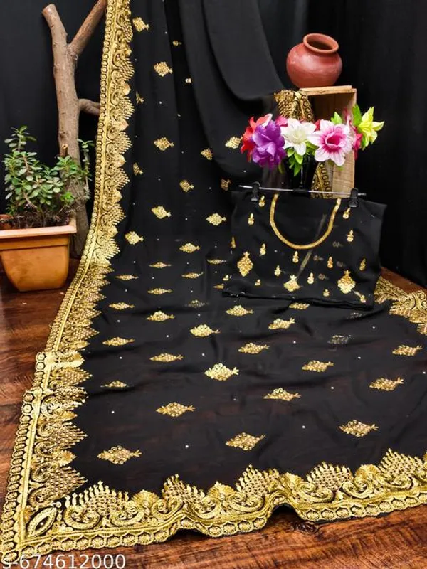 Black_Embroidered_Bollywood_Georgette_Saree_For_Women
