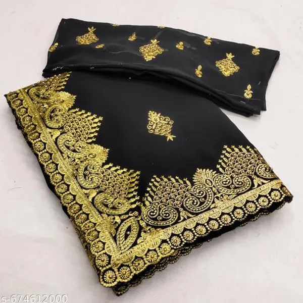 Black_Embroidered_Bollywood_Georgette_Saree_For_Women