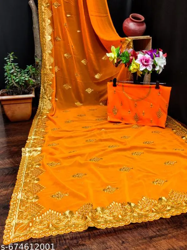 Orange_Embroidered_Bollywood_Georgette_Saree_For_Women