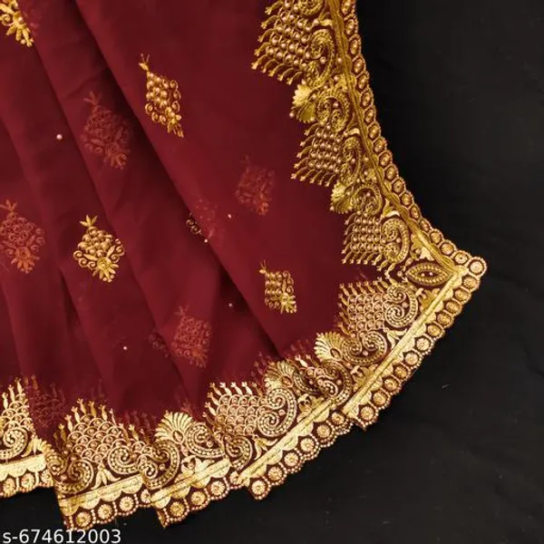 Maroon_Embroidered_Bollywood_Georgette_Saree_For_Women