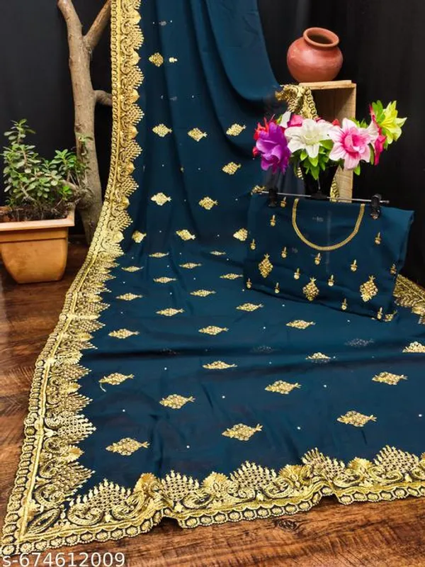 Navy_Blue_Embroidered_Bollywood_Georgette_Saree_For_Women