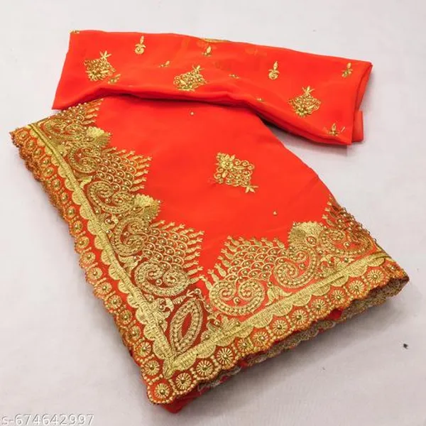 Orange_Embroidered_Bollywood_Georgette_Saree_For_Women
