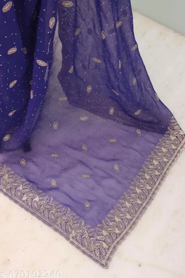 Royal_Blue_Embroidered_Party_Wear_Shimmer_Saree_With_Blouse_For_Women