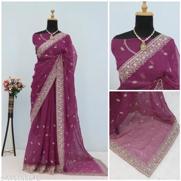 Purple_Embroidered_Party_Wear_Shimmer_Saree_With_Blouse_For_Women