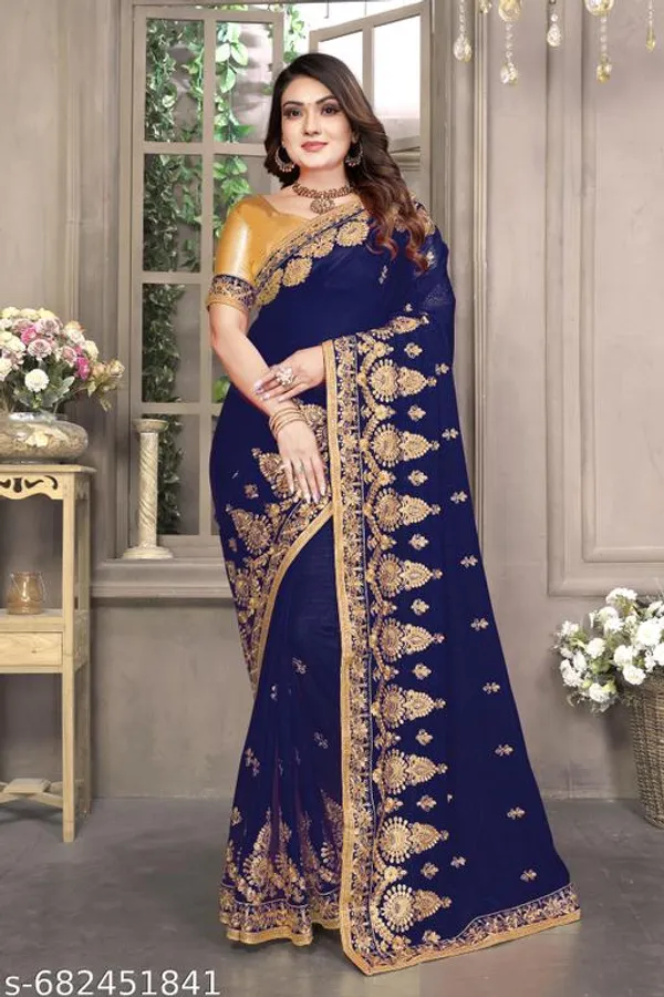 Blue_S_Embroidered_Fancy_Saree_For_Women