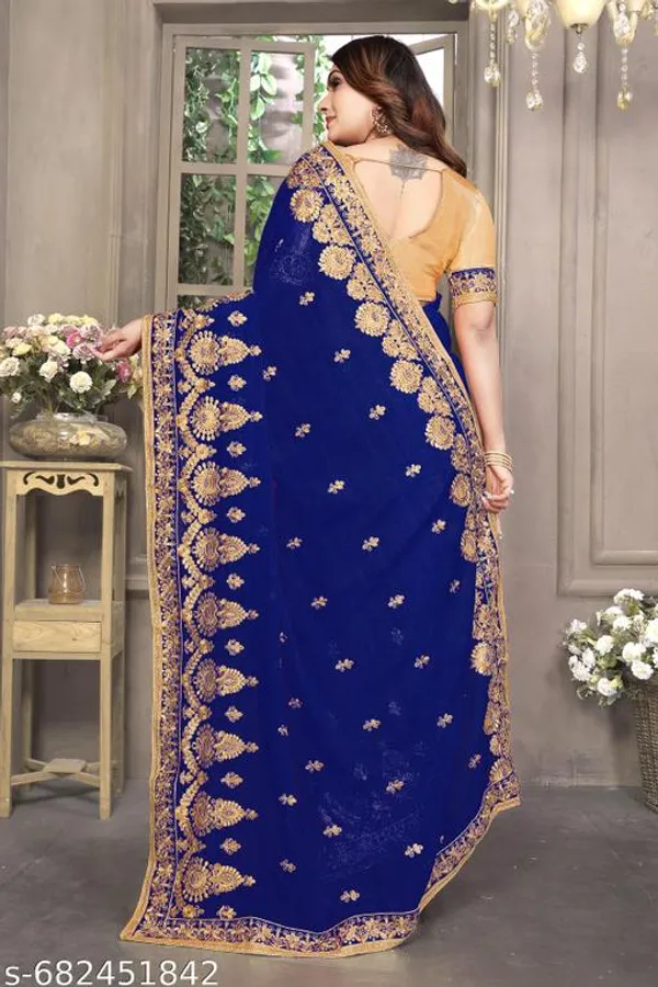 Royal_Blue_S_Embroidered_Fancy_Saree_For_Women