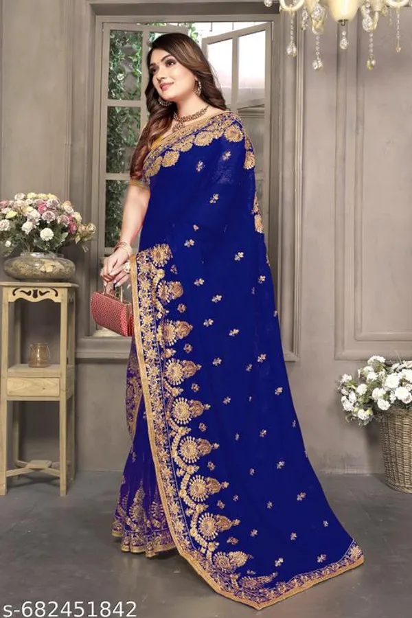 Royal_Blue_S_Embroidered_Fancy_Saree_For_Women