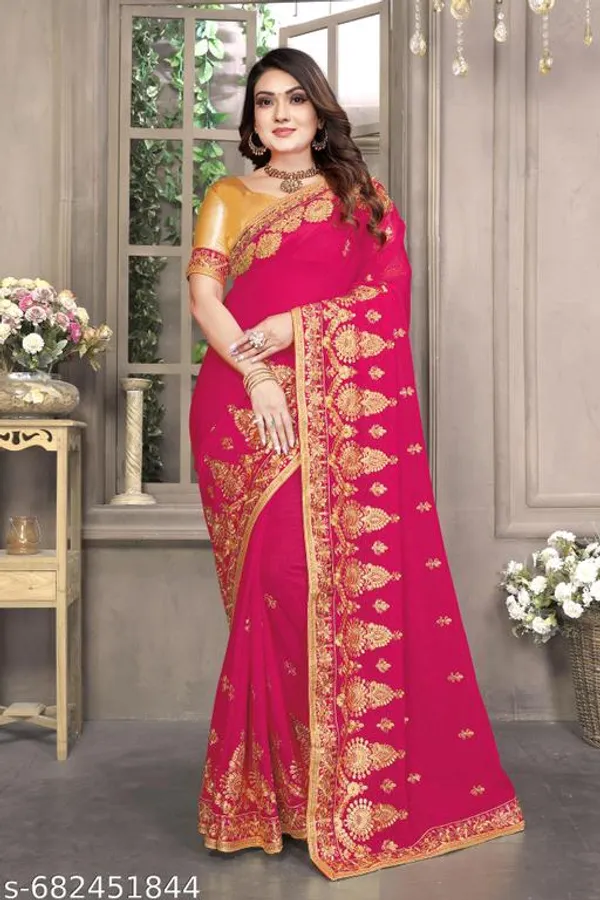Pink_S_Embroidered_Fancy_Saree_For_Women