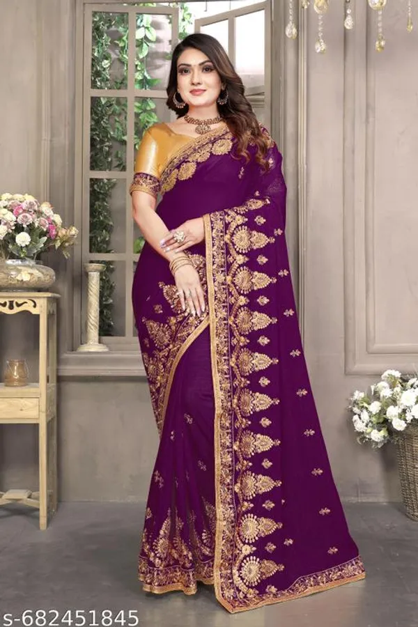 Purple_S_Embroidered_Fancy_Saree_For_Women