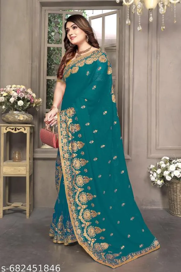 Teal_S_Embroidered_Fancy_Saree_For_Women