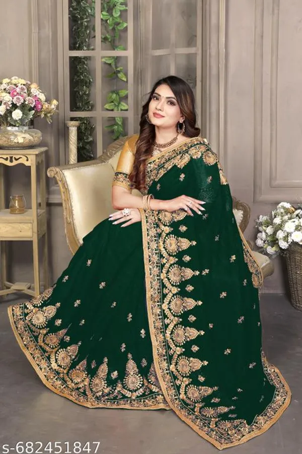 Green_S_Embroidered_Fancy_Saree_For_Women
