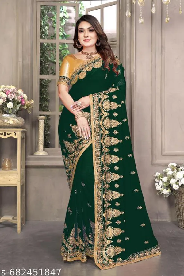 Green_S_Embroidered_Fancy_Saree_For_Women