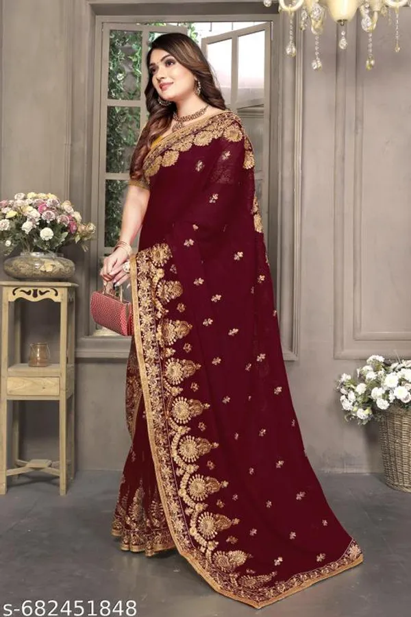 Maroon_S_Embroidered_Fancy_Saree_For_Women