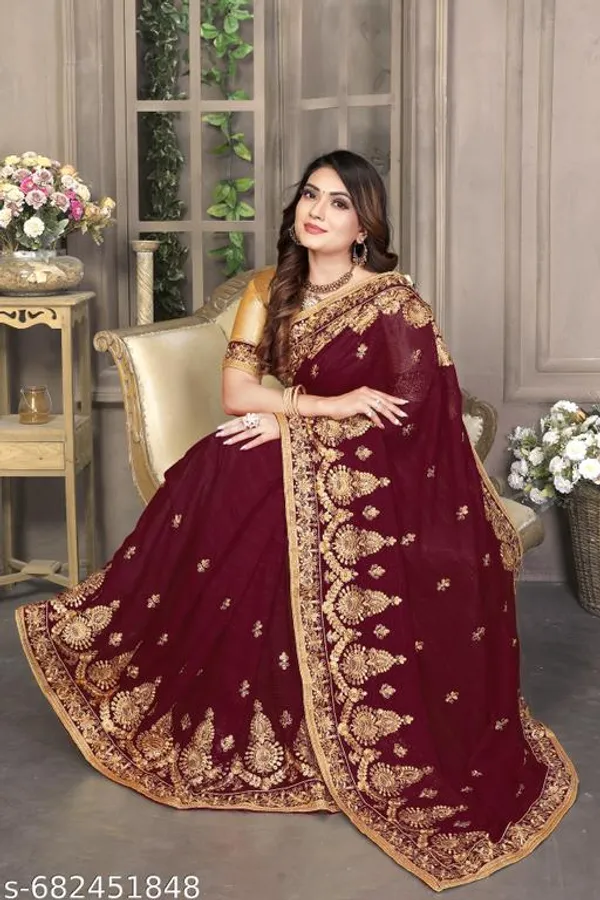 Maroon_S_Embroidered_Fancy_Saree_For_Women