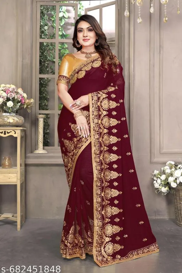 Maroon_S_Embroidered_Fancy_Saree_For_Women