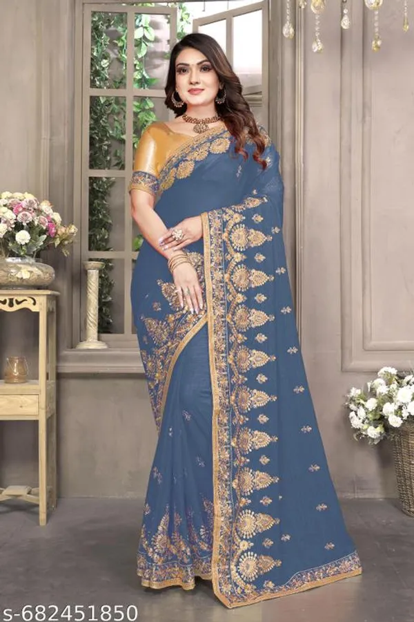 Grey_S_Embroidered_Fancy_Saree_For_Women