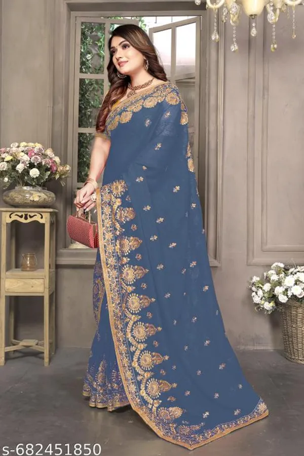 Grey_S_Embroidered_Fancy_Saree_For_Women